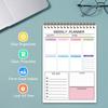 Daily Planner Spiral Notebooks Time Management Organizer To-Do List Notes Personal Daily Habits Develop Miscellaneous List
