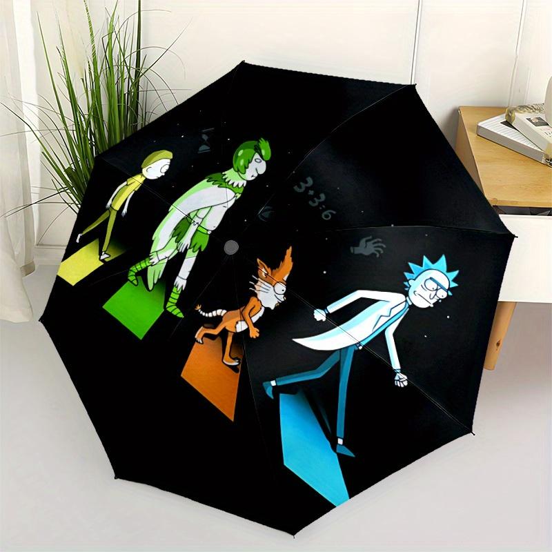 1pc Rick and Morty Design Automatic Open/Close Umbrella - Compact Travel Umbrella, Perfect Gift for Friends -Intricate Design Umbrella yy250811053