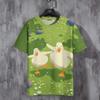 T-shirt For Men Funny Duck Print Casual Sports Printed Crew Neck Sportshirt Pullover Short Sleeves Tops Men's Oversized Clothing