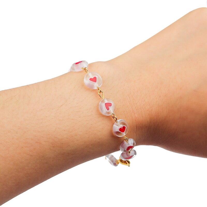 Прозрачные бусины в форме сердечек, лэмпворк, глазурованные стеклянные бусины 6-10 мм для ювелирных изделий