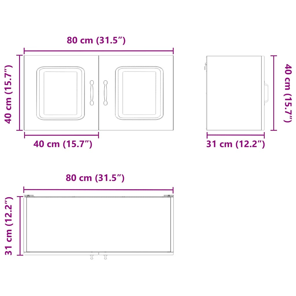 Dishwasher Front Kalmar Black 80 x 31 x 40 cm