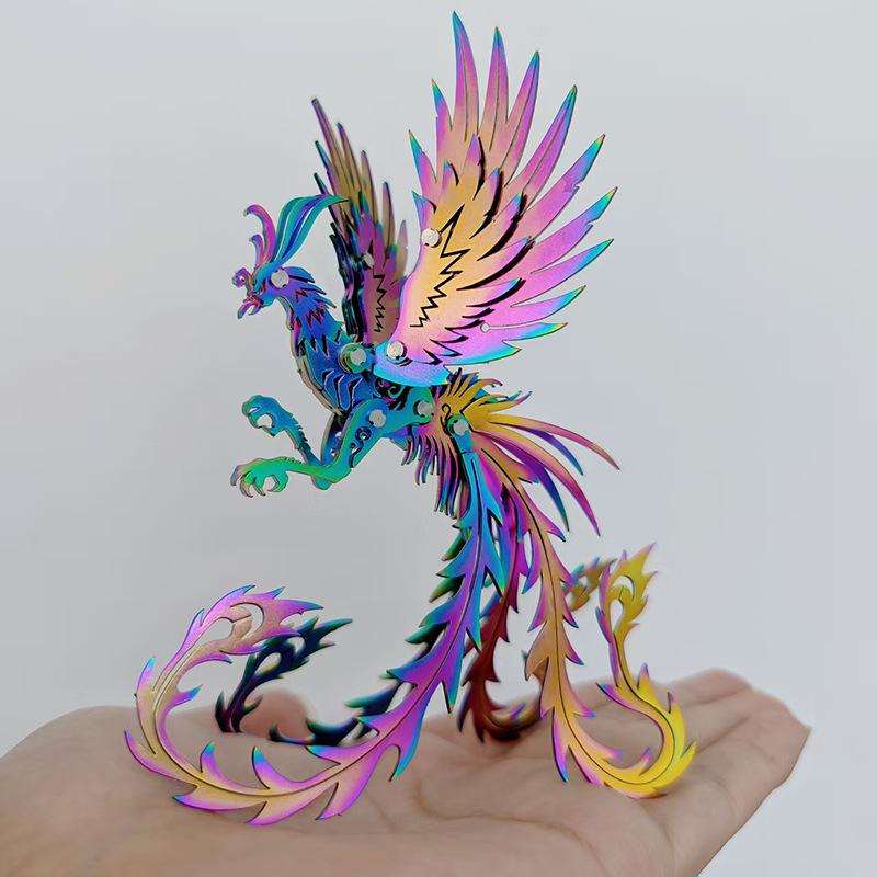 Phoenix Vermilion Bird 3D Metal Puzzle: High-Difficulty Mechanical Model for Adults