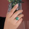 Elegant Natural Green Agate Gemstones Flower Design Ring 925 Sterling Silver Fine Jewelry for Women Valentines Gift