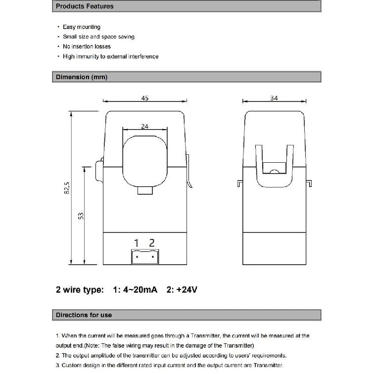 QNDBK2-16 AC 5A 10A 20A 50A 100A Выход 4 20 мА разъемный трансформатор тока клещами датчик тока 420 мА трансформаторный передатчик CT