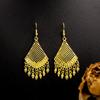 Богемные серьги с кисточками в виде листьев: Этнический дизайн с павлином и золотыми колокольчиками