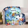 Sea Life Theme Home Customize Your Name Blankets Comfortable Soft Lightweight Allseason Multipurpose Blanket For Picnics Sofas Offices Beds Living