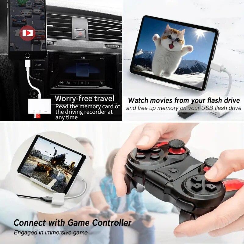 Адаптер 3 в 1 Type C, устройство чтения карт памяти TF SD, OTG, разъем USB C для карт памяти для iPad Pro, Huawei, Macbook, адаптер USB type c