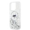 Karl Lagerfeld Liquid Glitter Choupette Head Magsafe Case For Iphone 14 Pro - Transparent