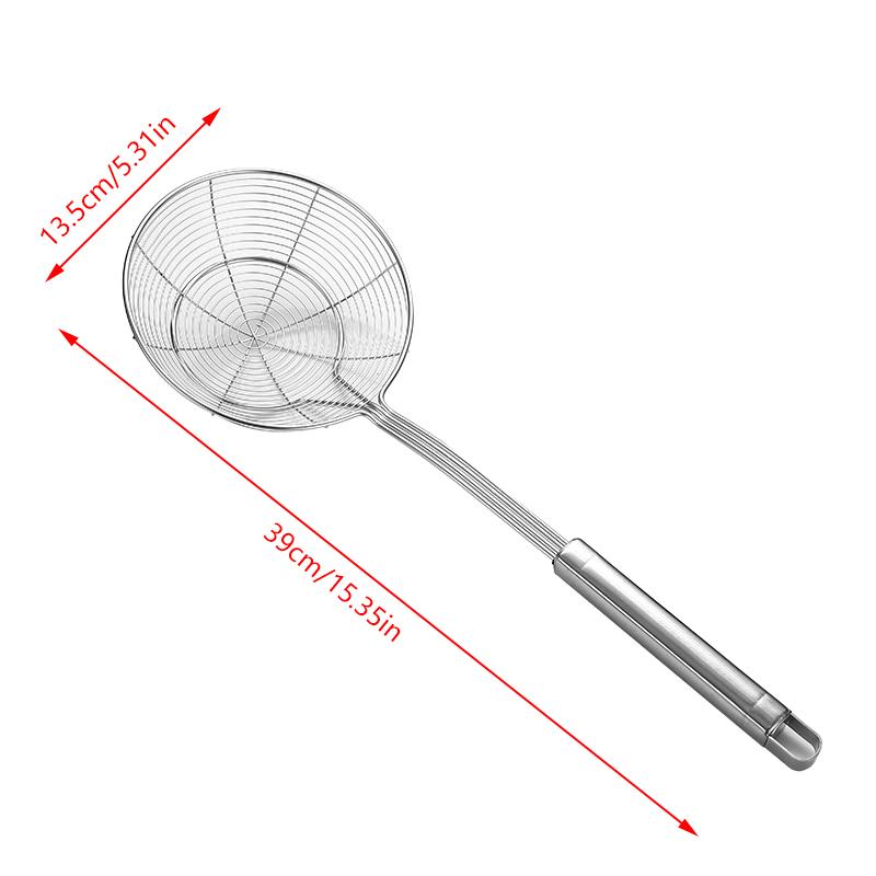 Skimmer Slotted Spoon Stainless Steel Heat-Resistant Handle Fryer Basket Skimming Ladle Cooking Skimmers Round Frying Colander