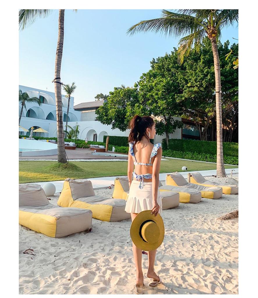 Экспортный японский милый раздельный купальник-тройка