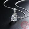 D Color 14K White Gold 2 Carat Pear Teardrop Cut Moissanite Diamond Necklace With Certificate Fine Jewelry