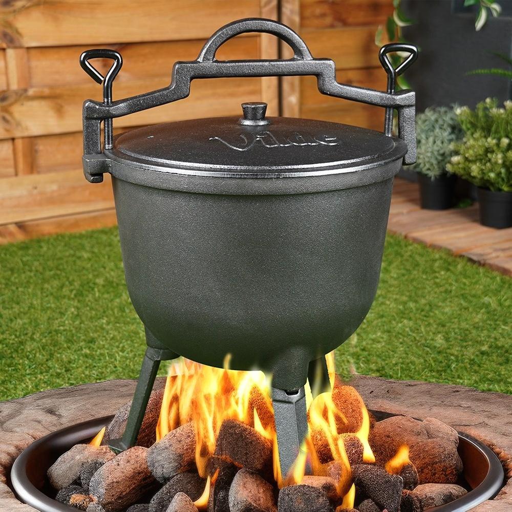 Cast Iron Enameled Cauldron Hungarian Hunting Pot Roasts Campfire 10