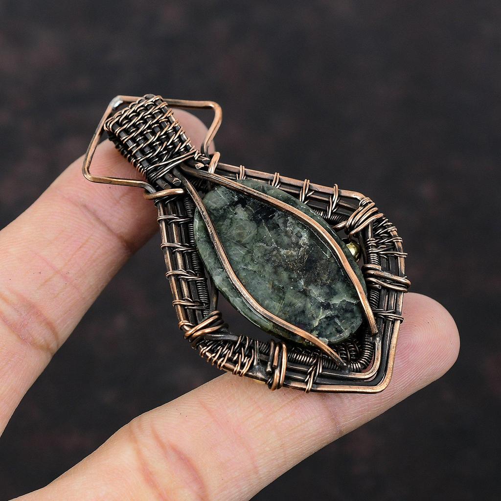 Eudialyte Pendant Copper Wire Wrapped Pendant Gemstone Pendant Handmade Copper Jewelry Designer Pendant Wire Wrapped Jewelry Engagement Gift