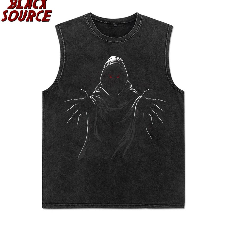 Anime Pain Printed T Shirt Men yk Washed Cotton Tops Tees Fog Series Tshirt Womens Streetwear Hip Hop Male P