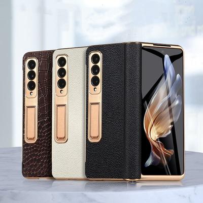 Чехол для Samsung Galaxy Z Fold 5 с полной защитой шарнира, чехлы из премиальной кожи для Fold 4 3, закаленное защитное стекло