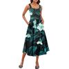 Women's  Summer Spring Casual Floral Sundress Sleeveless Beach Vacation Flowy Boho Tank Midi Dresses
