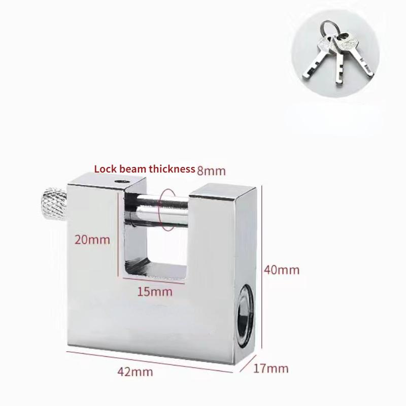 Навесной замок повышенной прочности с 3 ключами, дверь гаража, сарая, окно, шкафчик, склад, смелый, водонепроницаемый, имитация, лом, устойчивый к ржавчине, замок, противоугонный