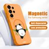 Магнитный Чехол Для Magsafe Для Samsung Galaxy S26 Ultra S25 Edge S24 Plus S23 FE S22 A17 A54 A55 A56 A57 5G Милый Чехол С Рисунком Детского Панды