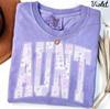 Aunt Comfort Colors Shirt, Purple Patchwork Aunt Shirt, Mothers Day Gifts, Sister Tshirt, New Auntie Tee