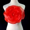 3D Крупный Цветок из Органзы Брошь Искусственный Цветок Розы Нашивка DIY Шитье Одежды Украшение Платья Аппликация Ручная Работа Аксессуары