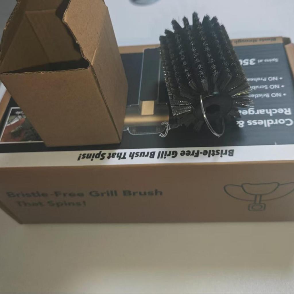 Rechargeable Stainless Steel Electric BBQ Brush with Light & Food-Grade Cleaning Roller
