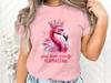 Flamingo T-Shirt and Kids Tshirt with Crown, You Look Totally Flamazing, Pink Bird Graphic Tee, Unisex Fashion Top Gift