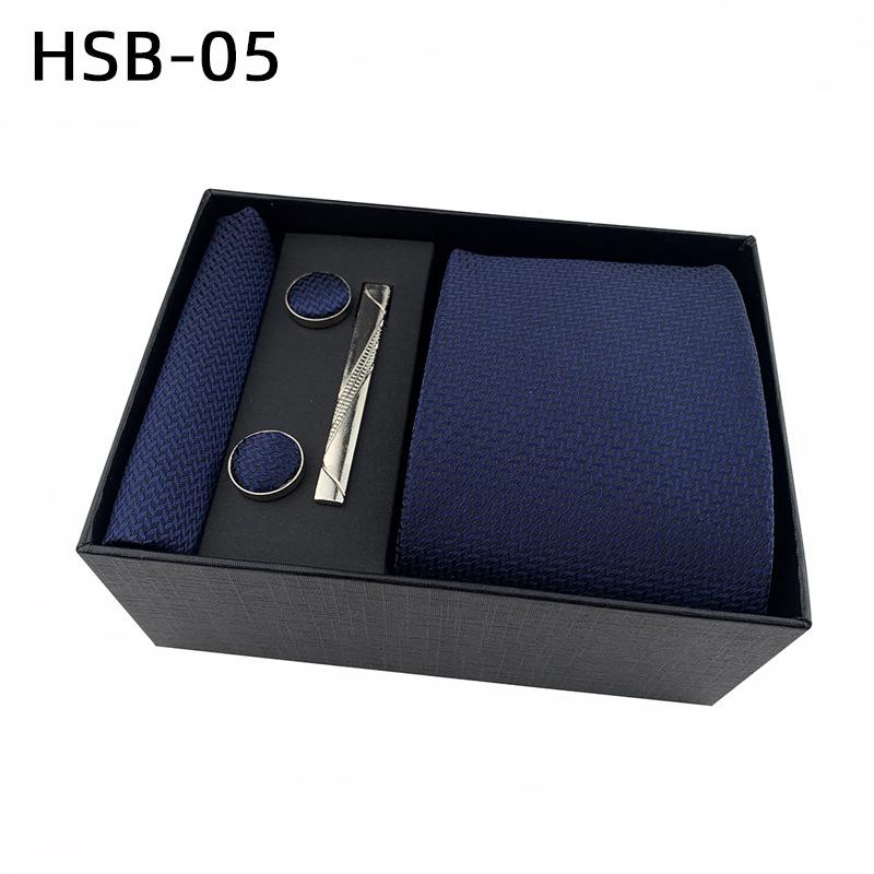 Подарочный набор мужских черных деловых галстуков: Полосатые и однотонные галстуки, нагрудный платок, зажим для галстука