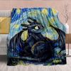 Black Dragon Throw Blanket Flannel Dark Gothic Dragon Art Soft Warm Cozy Plush Home Decor -QJY