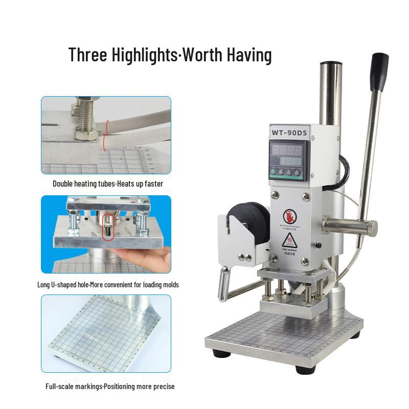 Компактный ручной станок для горячего тиснения фольгой и эмбоссирования кожи и бумаги