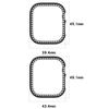 Single Row Diamond Hollow PC Watch Case for Apple Watch Series 12 42mm Aluminum / Titanium, Bling Anti-scratch Bumper Frame