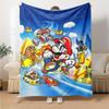 Mario'S Adventure Space Flannel Blanket Super Soft Warm Cozy Blanket For Sofa Bed Office Travel Allseason Home Decor Gift