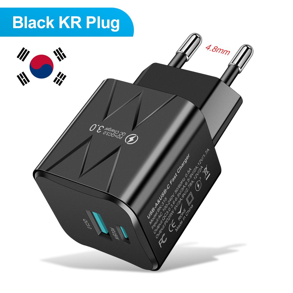 PD 25W USB C быстрое зарядное устройство для iPhone 15 Pro Max Xiaomi 14 Oneplus KR EU US Mini 2 порта дорожный штекер телефон быстрая зарядка адаптер