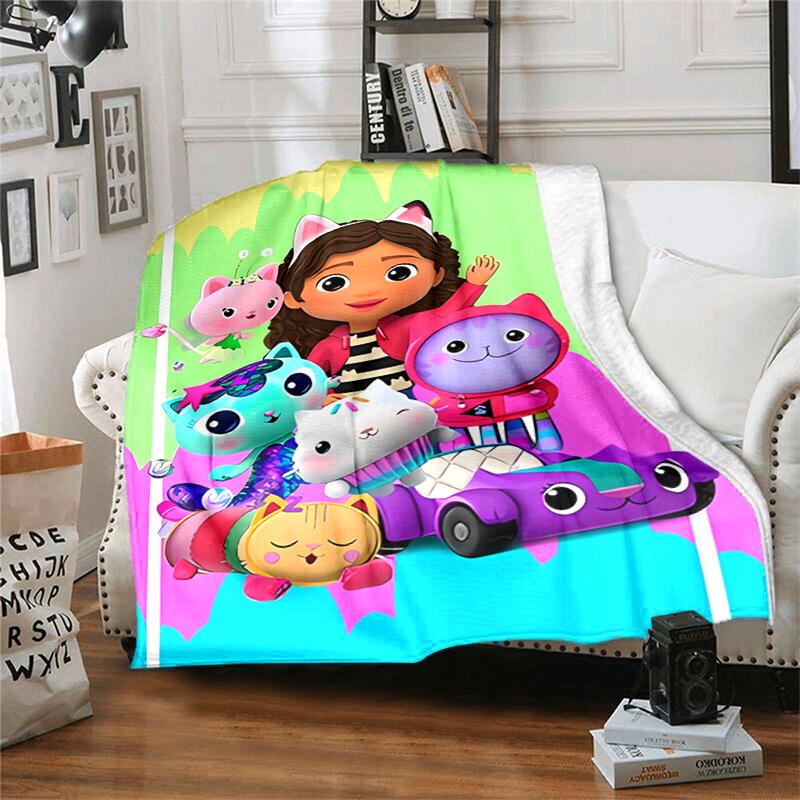 1pc Blanket Gabby's Dollhouse Print Design, Lightweight Blanket for Sofa, Bed- Soft &Warm, Gift for All Seasons like Christmas, Halloween
