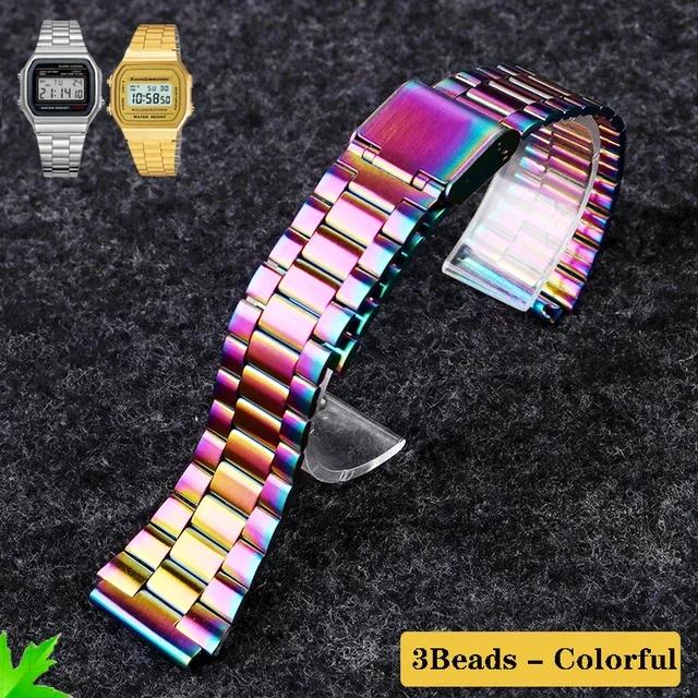 Ретро Маленький Квадратный Металлический Ремешок Для Часов CASIO A159w-n1 A158WA/168 LA670 AE-1200/W-218H/F84 Браслет Из Нержавеющей Стали 18мм