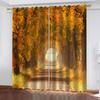 Осенний лесной пейзаж, серия Deluxe, украшение для гостиной, спальни, солнцезащитная занавеска, 2 шт., крючок-пробойник