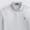 Polo Ralph Lauren Striped Trim Small Pony Embroidered Casual Long Sleeve Polo Shirt Men Tops Light-Gray MNPOKNI16821196-020