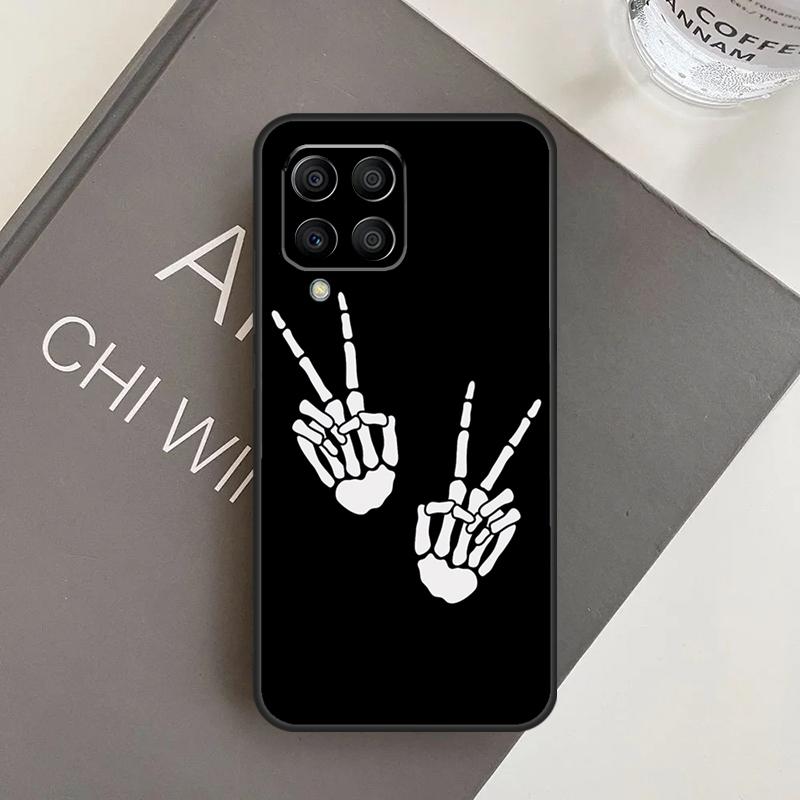 Чехол со скелетом и средним пальцем для Samsung Galaxy M32 M52 M12 M13 M23 M33 M53 M14 M34 M54 M20 M30s M31s M31 M51