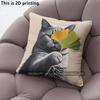 Cute Cat  Ginkgo Leaf Decorative Throw Pillow Covers Pattern Cushion Cover Suitable For Sofa Bedroom Car Pillow Cover