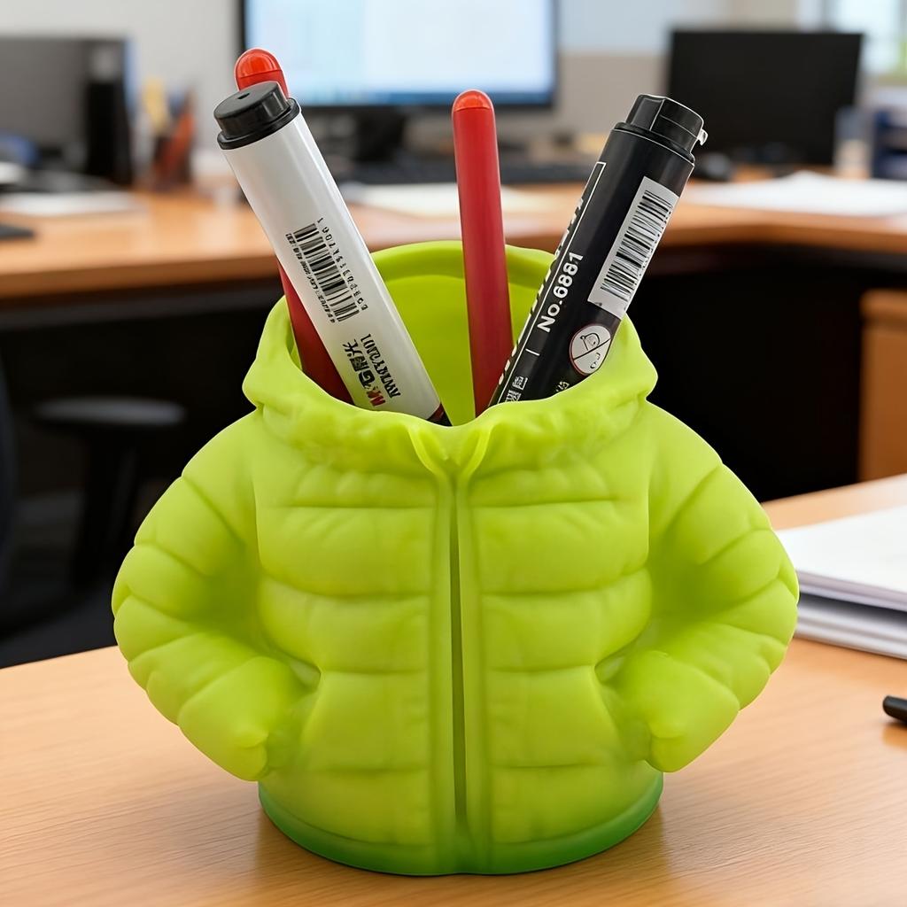 3D Printed Down Jacket Pen Holder Cup Coaster Creative Desktop Decor Cute Student Desk Stationery Organizer Office Supplies