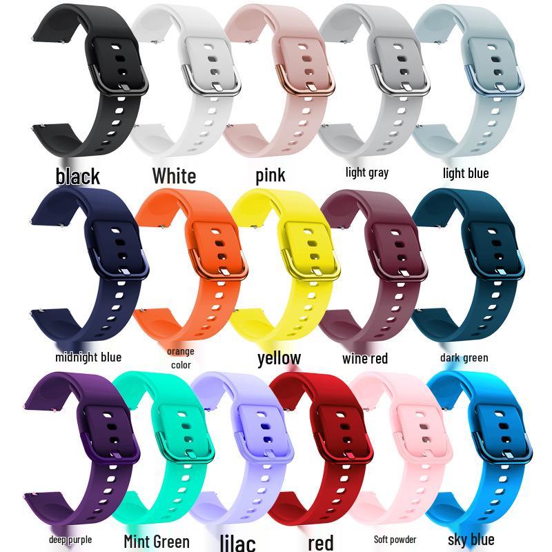 Samsung Galaxy Active 22mm Silicone Watch Band for Samsung S3 and Huawei GT2 46mm - Universal Replacement Wristband