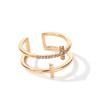 Double-Layer Cross Zircon Ring For Women Gold Silver Adjustable Finger Rings Bling Korean Elegant Jewelry Gift