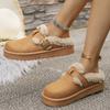 Fashionable Autumn and Winter Snap-on Warm Snow Boots for Women's Casual New Cotton Shoes