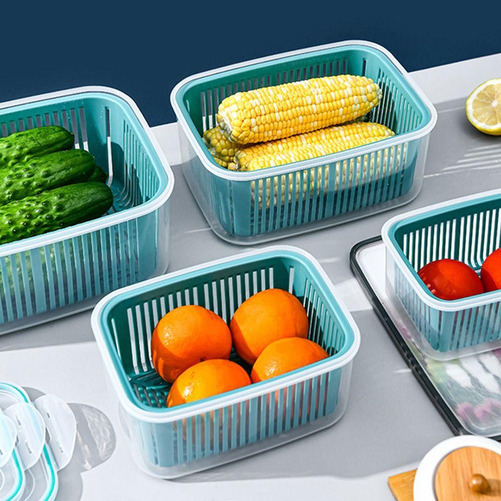 Двухслойный контейнер для хранения фруктов Пластиковый контейнер для хранения продуктов Кухня