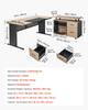 L-Shaped Executive Desk, Modern Reversible Office Table with Drawers & Storage Cabinet, Heavy Duty Large Wooden Executive Table, 158.7 KG Load