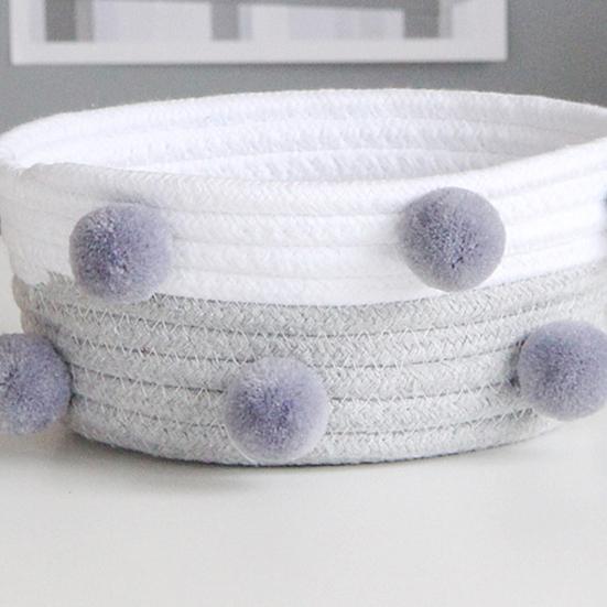 Корзина для хранения из хлопковой веревки. Изысканная яркая корзина-органайзер с тонкой текстурой, приятная для кожи, для дома.