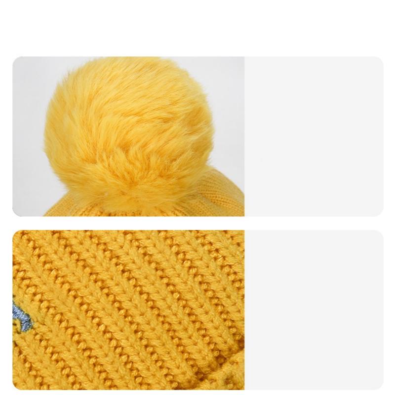 NORTHWOOD Winter Children's Cute Toy Pendant Bear Decorative Knitted Hat Children's Travel Warm Woolen Kids Beanie Hat