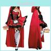 Очаровательный костюм Красной Шапочки с элегантной накидкой с капюшоном и платьем А-силуэта