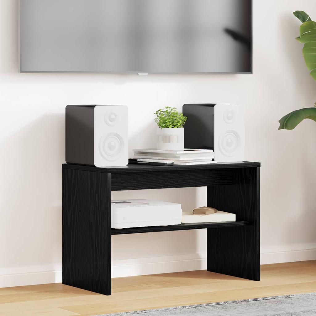 TV Stand Black Oak Effect 60 x 30 x 40 cm Engineered Wood
