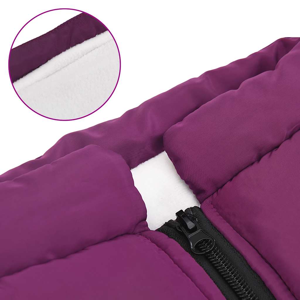 Waterproof Reflective Dog Coat with Integrated Harness Purple Size L44