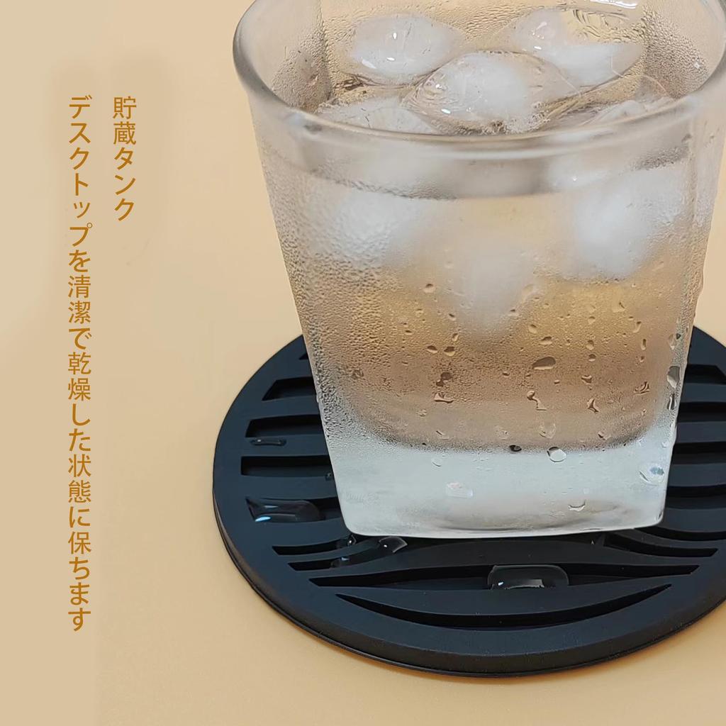 Силиконовые подставки Karasu no Ki, Стильные, Набор из 10 штук, Не прилипают, Водостойкие, Термостойкие, Не скользят, Круглые, 10 см (Черный волновой узор)